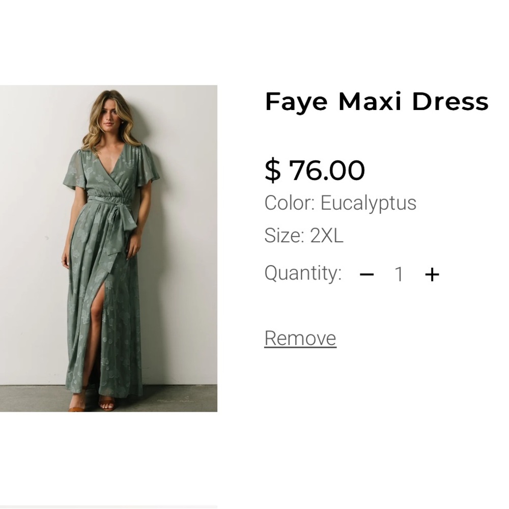 Sage green maxi dress from Baltic Born
